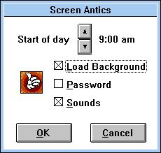 Settings panel of the Johnny Castaway screensaver