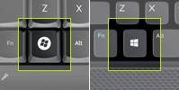 Examples of the Windows key on two keyboards