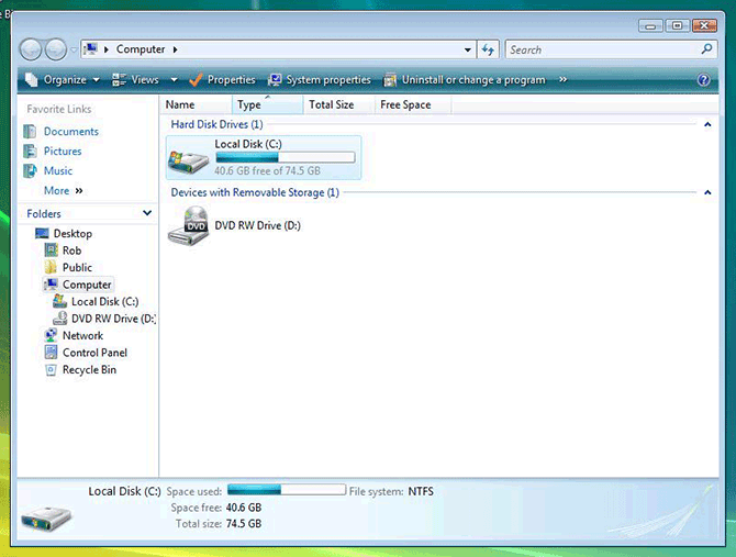 Vista Screen Saver Folder